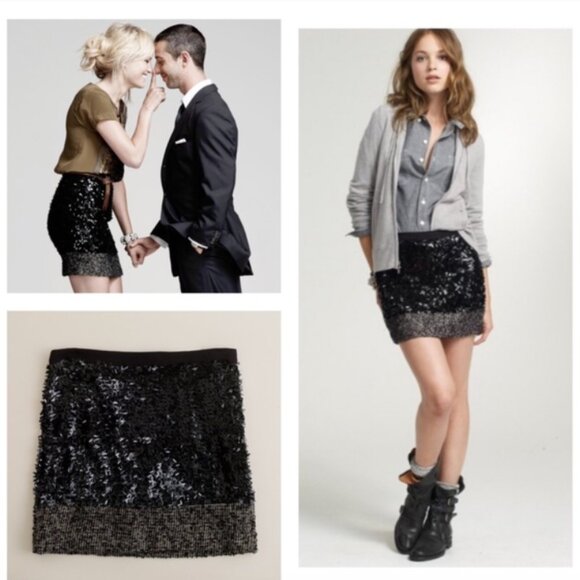 New! J. Crew Sequin Tweed Sonnet Mini Skirt 4 - Picture 1 of 7